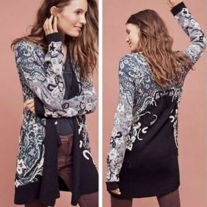 Anthropologie hwr Emmia blue embroidered cardigan